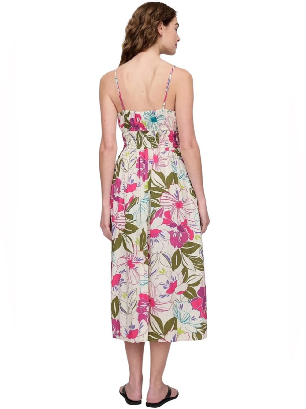 NWT – Gap – Smocked Floral Maxi Dress – Pink Multi Print – Sz. XS - Picture 2 of 7
